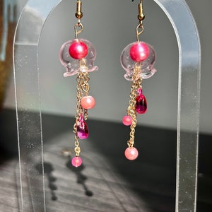 Pink Jellyfish Earrings