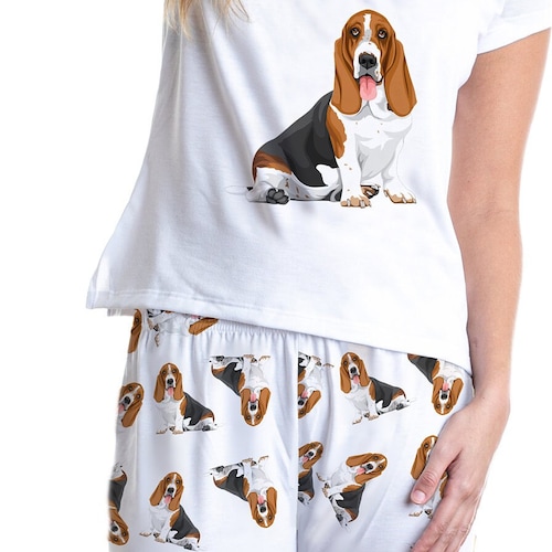 Dog Basset Hound Pajama Set With Pants 