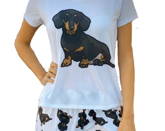 dachshund print pyjamas