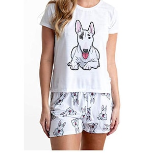 Pigiama Bull Terrier con pantaloncini per donna, pigiama Bullterrier per amanti dei cani, pigiama Bullterrier per idea regalo per la festa della mamma, regalo per la mamma