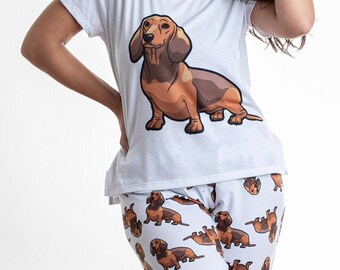 christmas dachshund pajamas