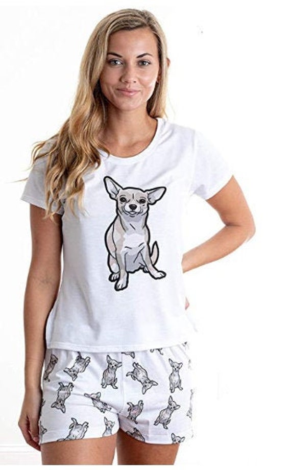 Dog Chihuahua pajama set with shorts for women Chihuahua | Etsy