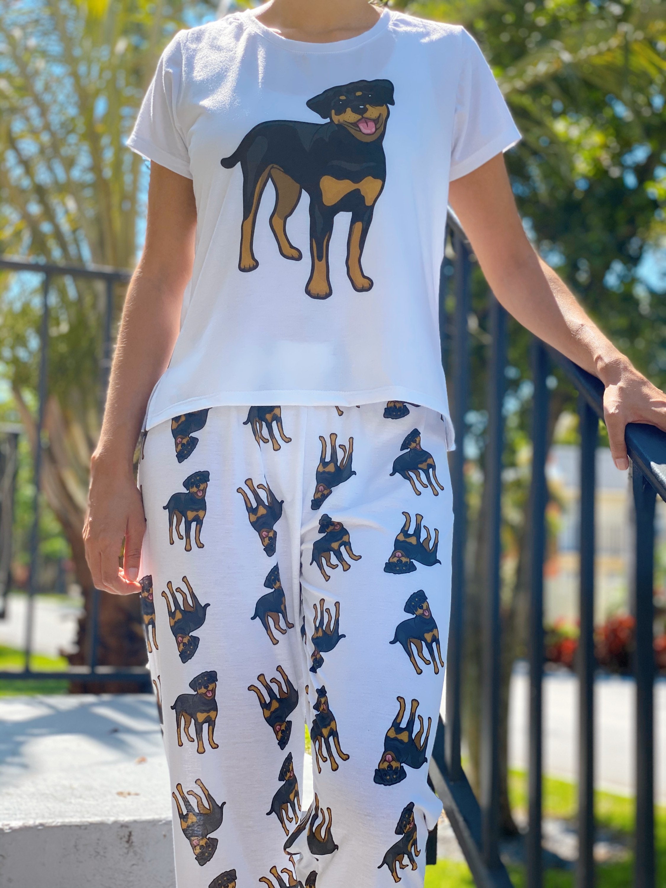Dog Rottweiler Pajama Set With Pants 