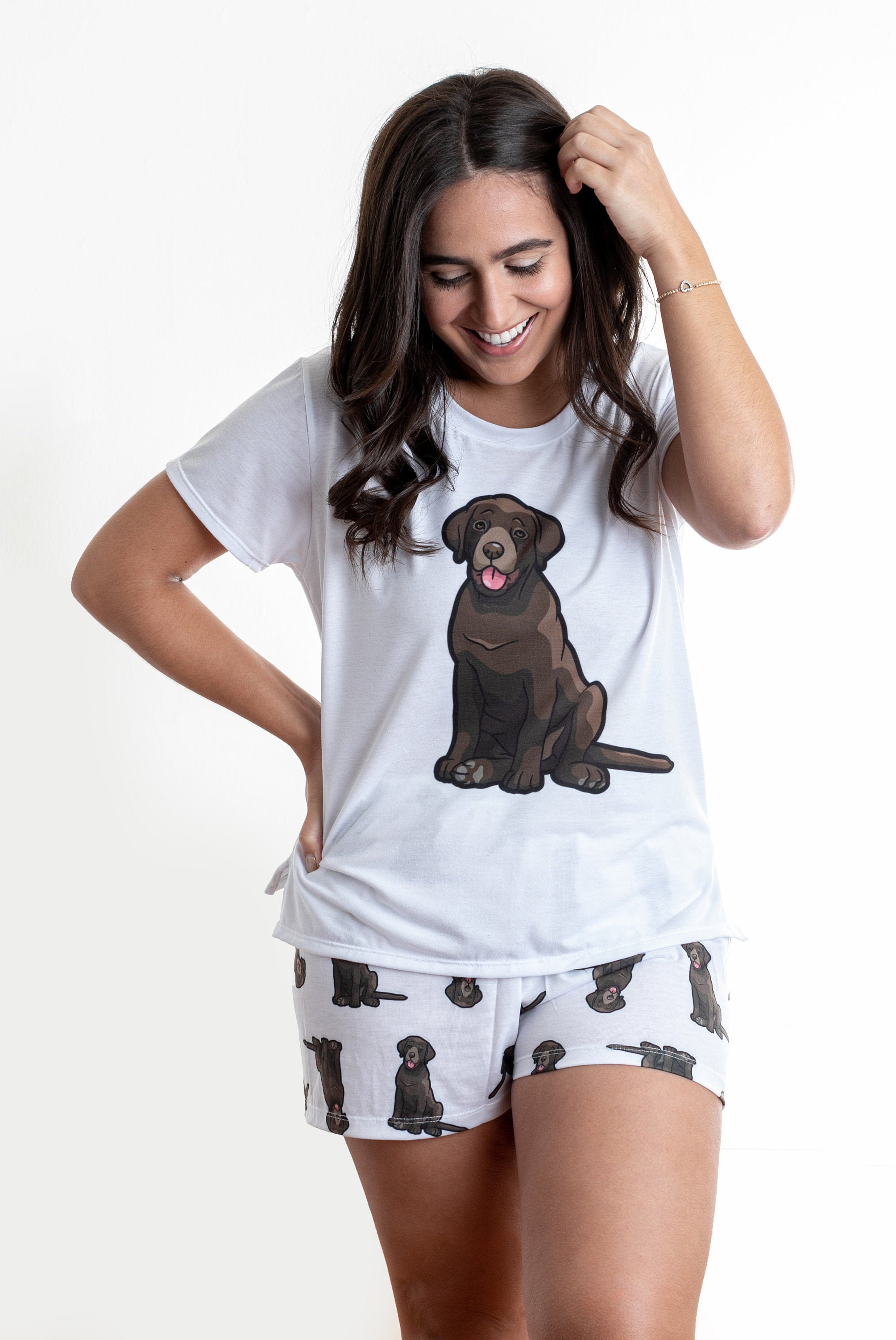 Dog Chocolate Labrador Pajama Set With 