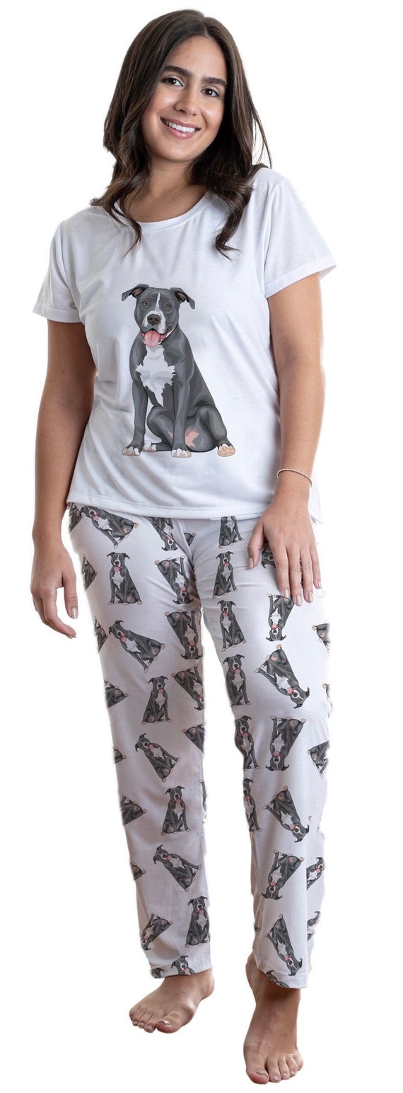 de perro gris Pitbull con pantalones para mujer Pitbul - Etsy España