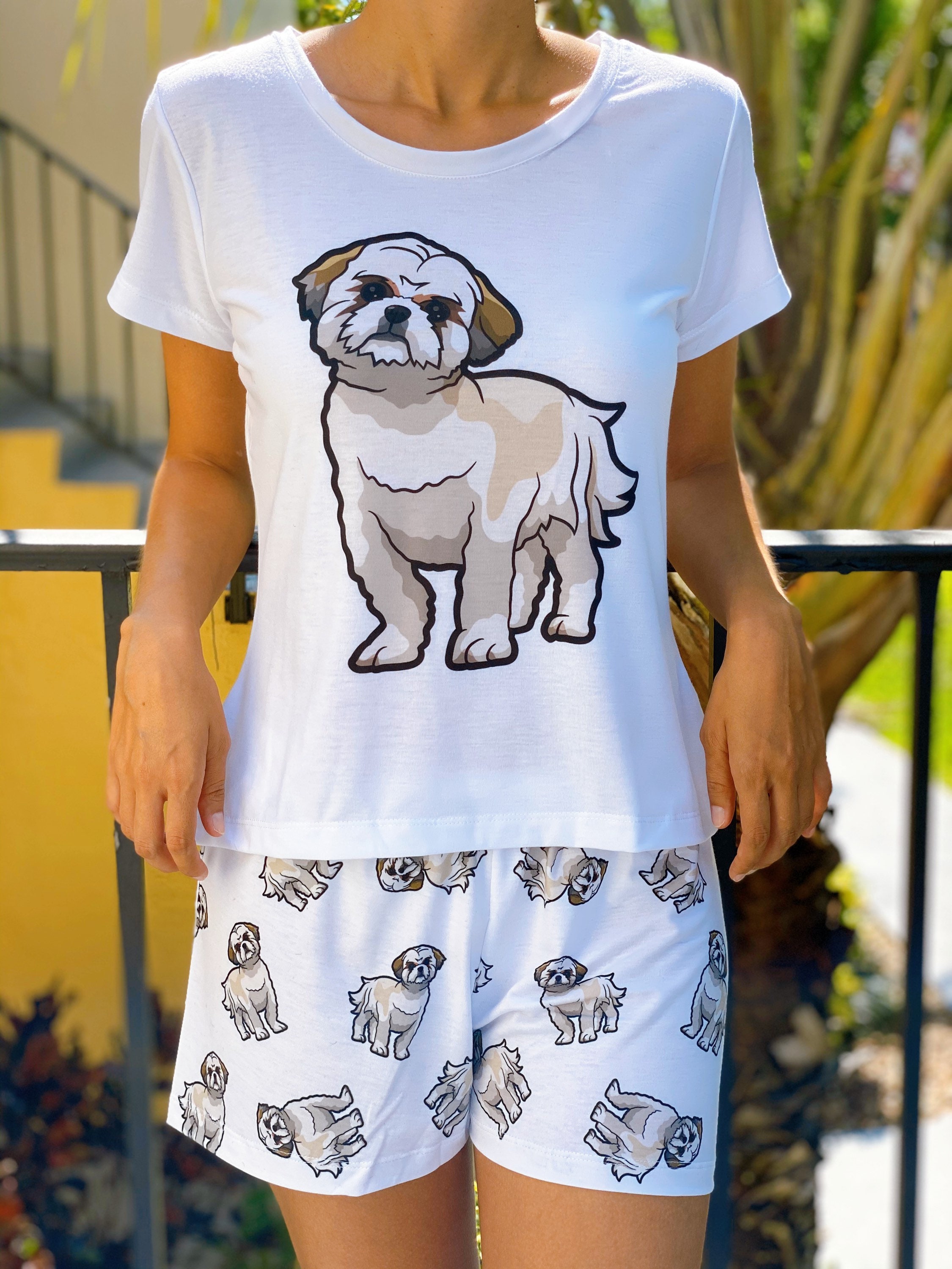 Dog Shih tzu pajama set with shorts for women Shihtzu | Etsy