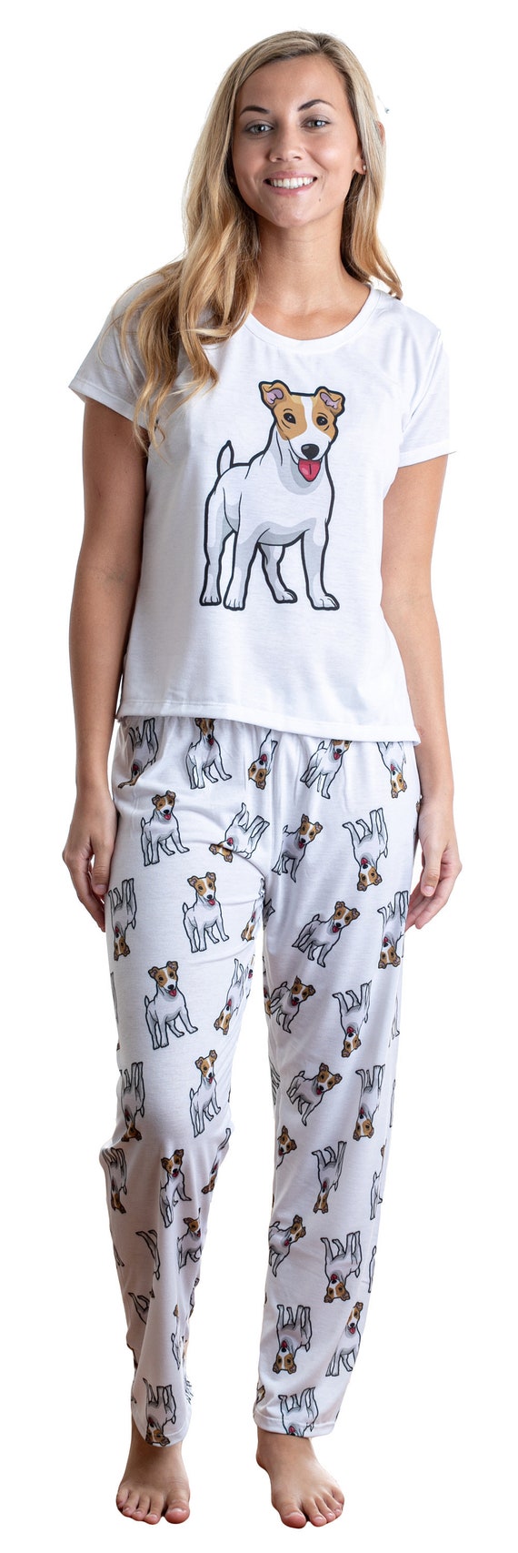 Dog Jack russell terrier pajama set with pants for women | Etsy