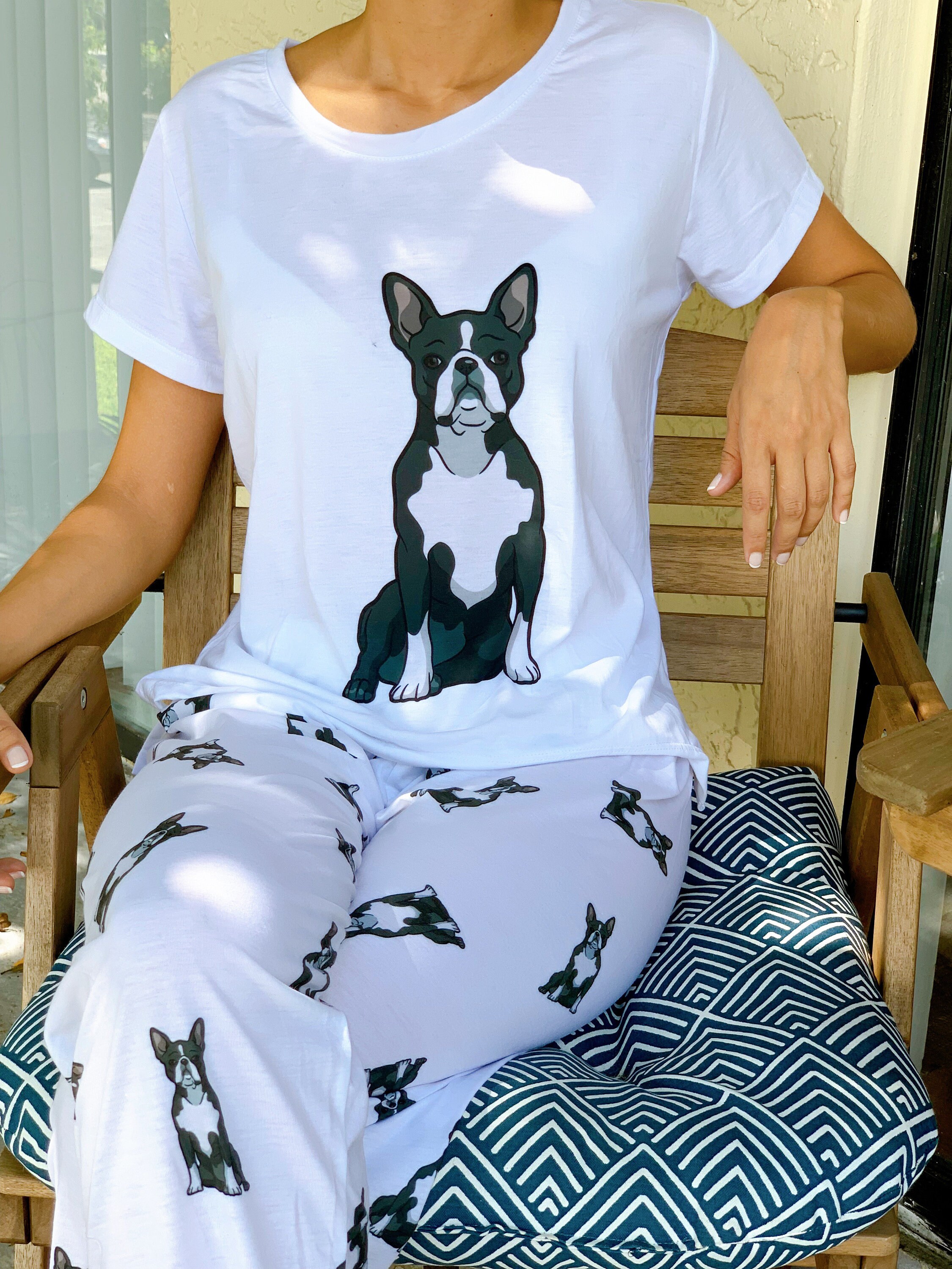 Boston Terrier Pajama Set With Pants for Women Boston Pjs for Dog Lover Soft Pjs for Dog Mom Funny Nightwear for Grandma Dog Printed Set Etsy Canada
