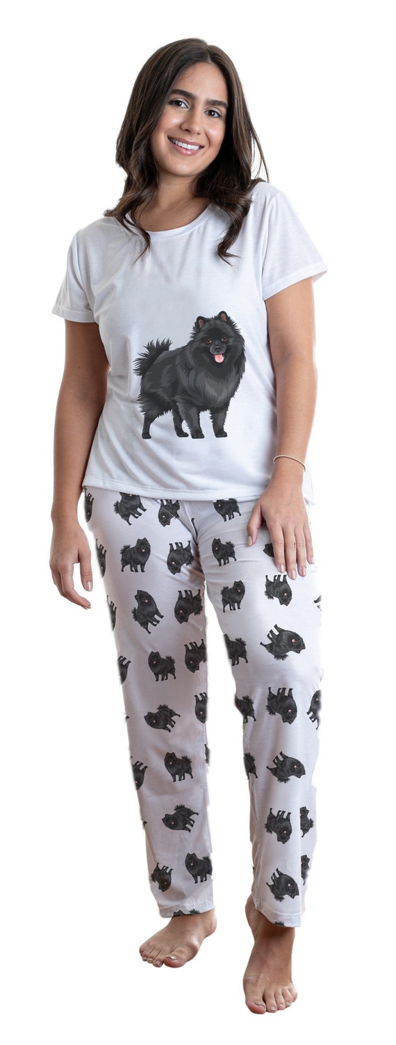 Dog Black Pomeranian Pajama Set With 