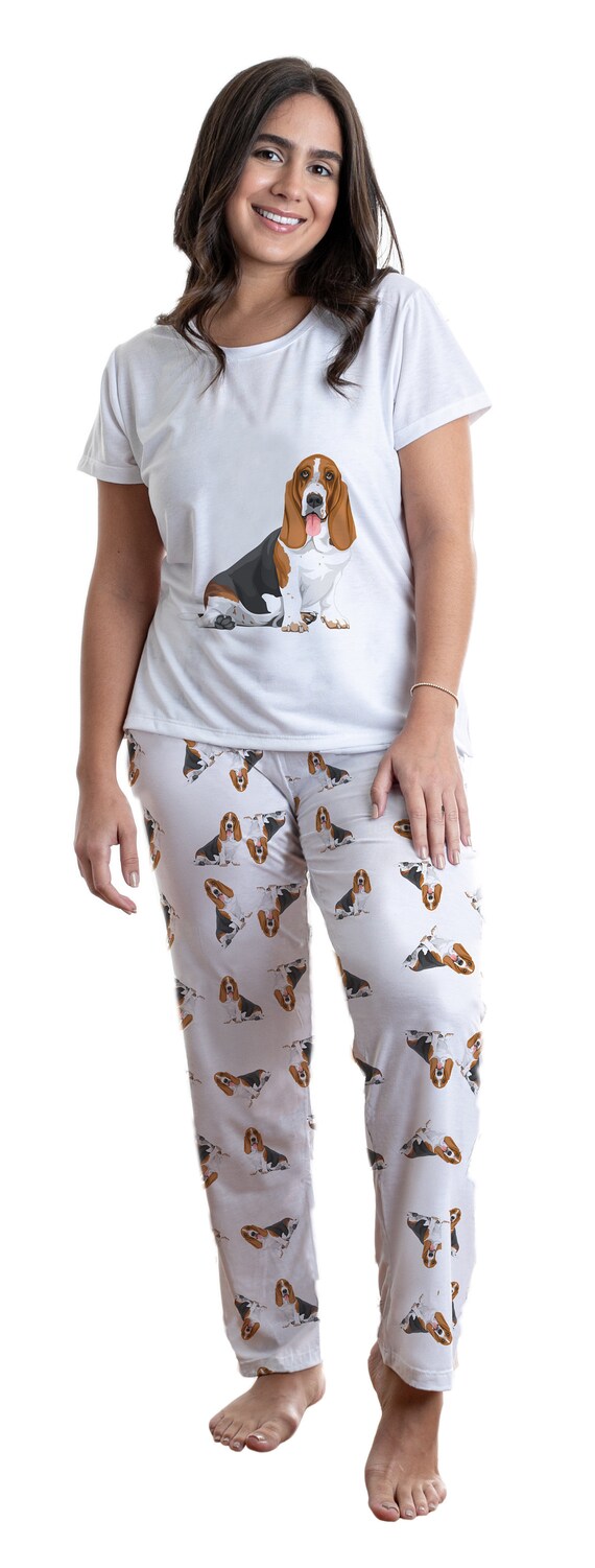 Dog Basset Hound Pajama Set With Pants 
