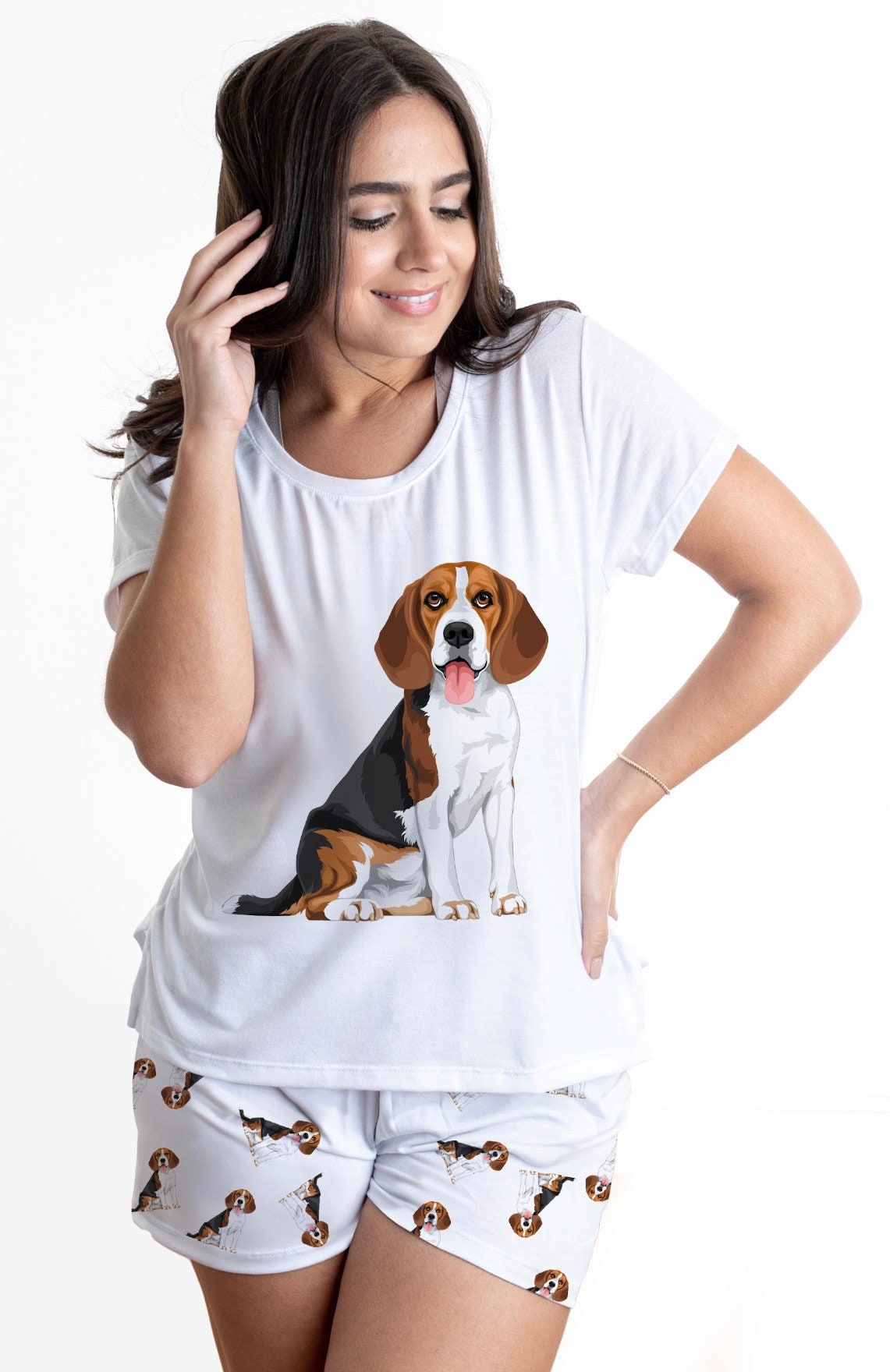 Dog Beagle Pajama Set With Shorts for 