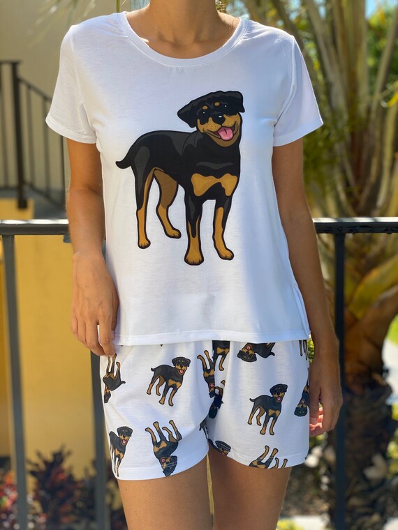 Dog Rottweiler Pajama Set With Shorts 