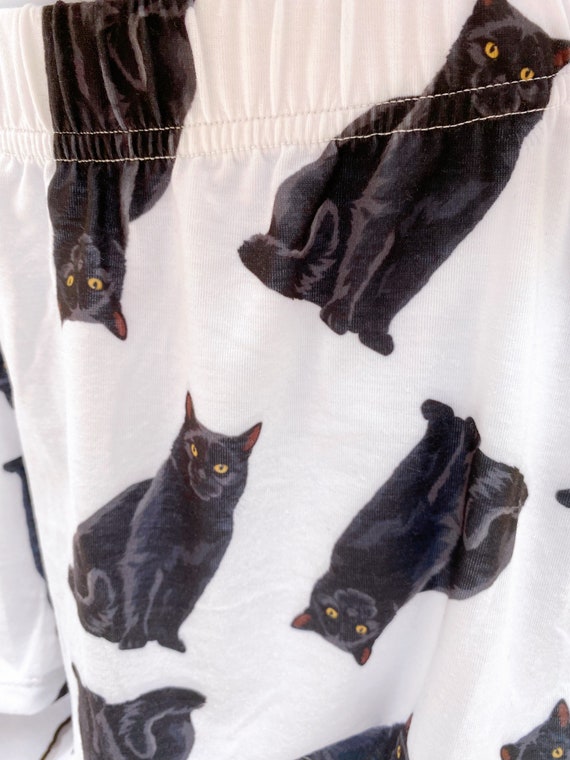 Black Cat Pajama Set With Shorts for 