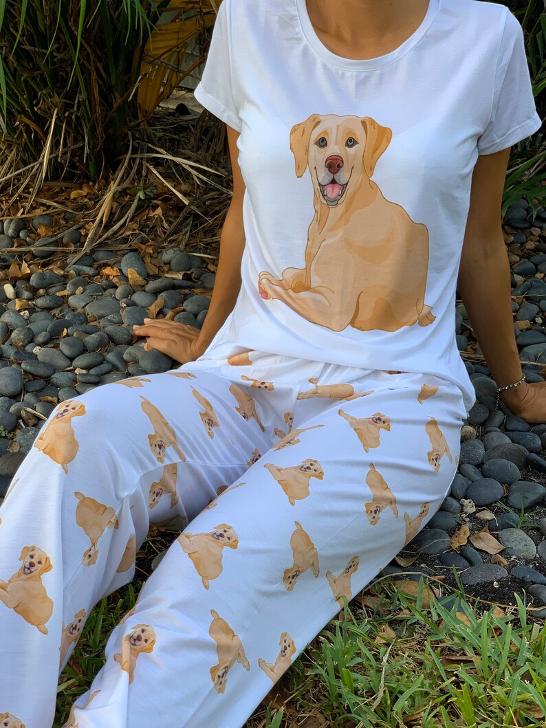 Dog Golden yellow Labrador pajama set with pants for women Lab | Etsy