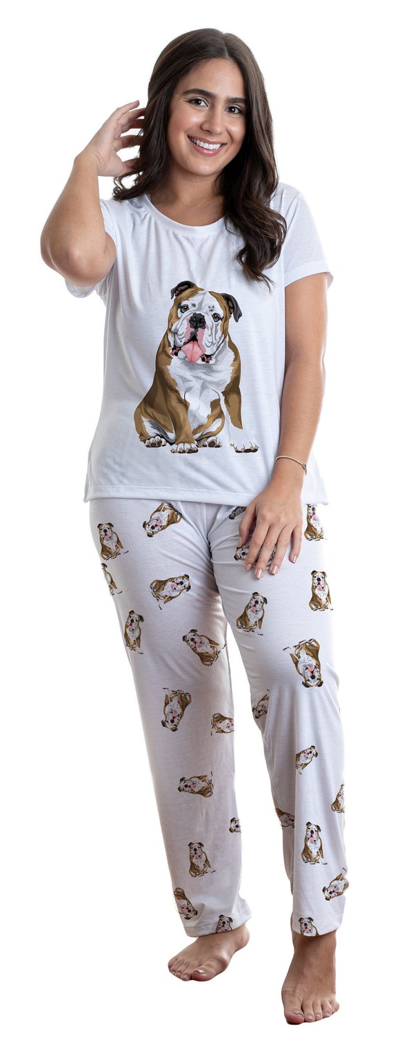 Buy English Bulldog Matching Pajama Set With Long Pants for Women