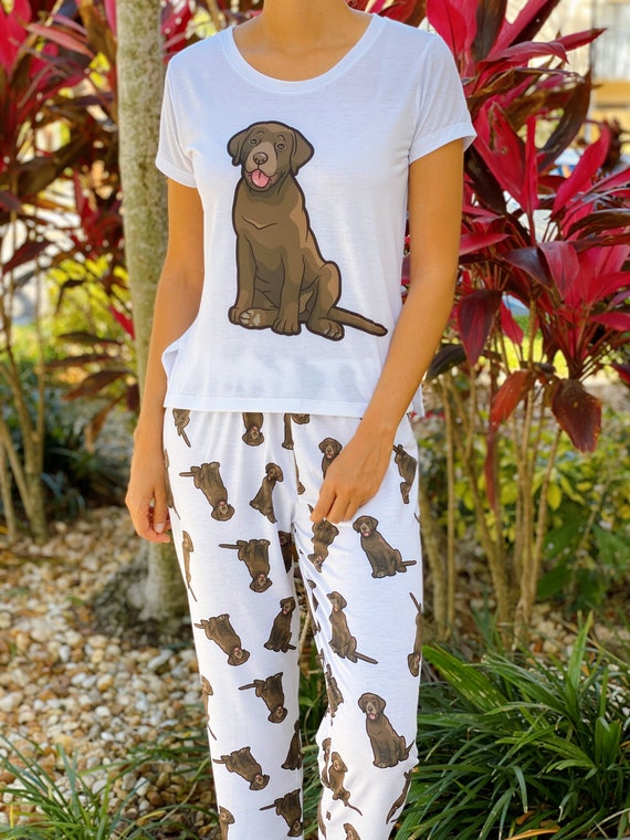 Chocolate Labrador Pajama Set With Pants for Women, Choco Labrador Pjs for  Dog Lovers, Lab Jammies Set, I Love My Dog Present, Dog Mom Gift 