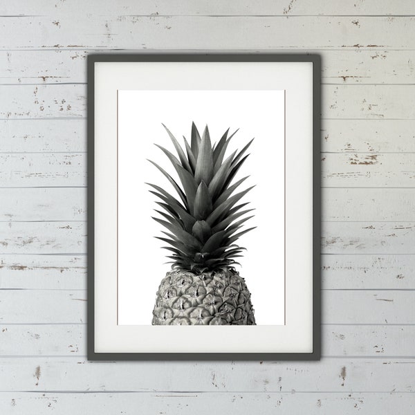 Pineapple Photography Wall Art, Landscape Art Print, Digital Download, Instant Printable, Home Decor, Kitchen Decor, Food, Tropical