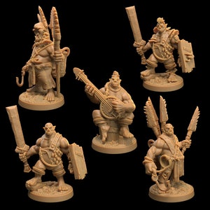 Swamp Orcs & Mushroomed Orcs | Dragon Trappers Lodge | Mushroom Bayou | RESIN | Fantasy | DnD | RPG | Tabletop | Gaming Miniatures