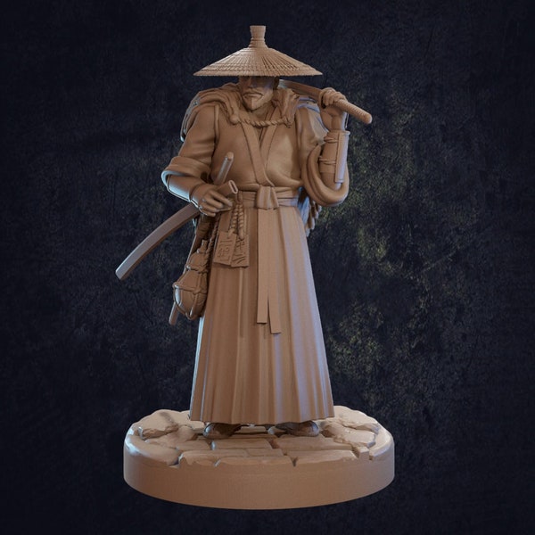 Hattori Human Ronin | Dragon Trappers Lodge | Earth Dragon & Trapper Pack | RESIN | Fantasy | DnD | RPG | Tabletop | Gaming Miniatures