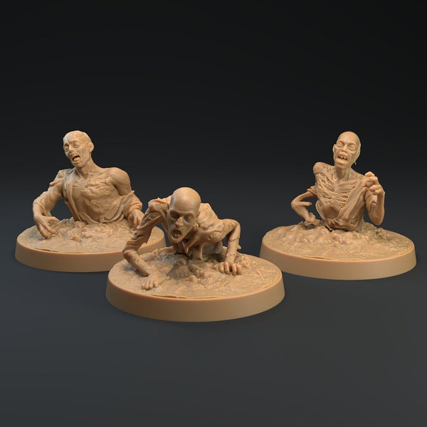 Set of 3 Zombies | Dragon Trappers Lodge | Stoican Halloween | Fantasy | DnD | RPG | Tabletop | Gaming | Miniatures