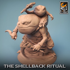 Croaker Charge | Rescale Miniature | Shellback Ritual | RESIN | Fantasy | DnD | RPG Tabletop | Gaming Miniatures | Frog Creatures