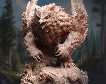 Sonatus Noctursa - Northern Masked Owlbear | DM Stash | Ill Omens | RESIN | Fantasy | DnD | RPG | Tabletop | Gaming | Miniature