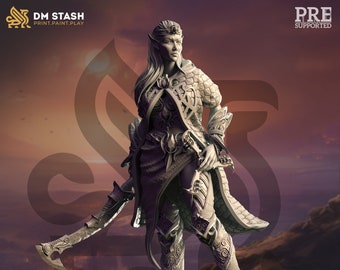 Rylena - Blade of Wisdom | DM Stash | Arcane Skies | RESIN | Fantasy | DnD | RPG | Tabletop | Miniatures | Character Model | Fighter