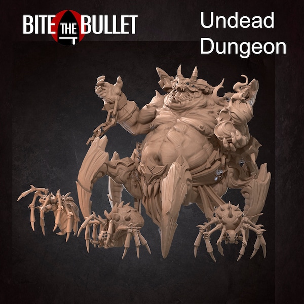 Arachnophobia Boss and Spider Crew | Bite the Bullet | Undead Dungeon | RESIN | Fantasy | DnD | RPG | Tabletop | Gaming Miniatures