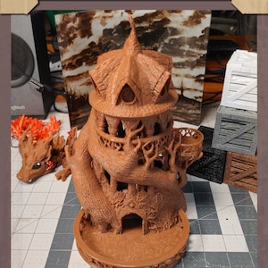 Druid Dice Tower & Jail Combo | Fates End |  Fantasy | DnD | RPG | Tabletop | Roleplay Gaming Miniatures | Dice Roller
