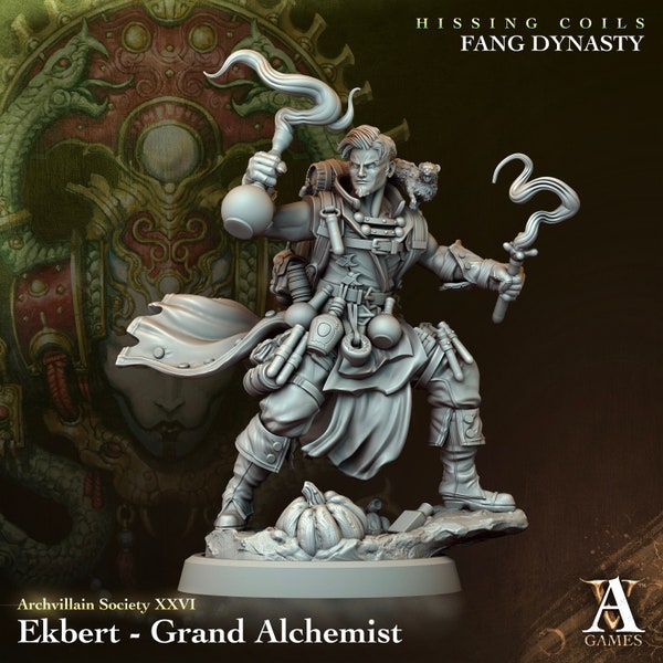 Ekbert - Grand Alchemist | Archvillain Games |  Hissing Coils - Fang Dynasty | RESIN | Fantasy | DnD | RPG | Gaming Miniature | Naga