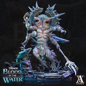 Karkhareetoth | Archvillain Games | The Trench - Blood in the Water | RESIN | Fantasy | DnD | RPG | Miniature | BBEG | Bust | Shark Creature