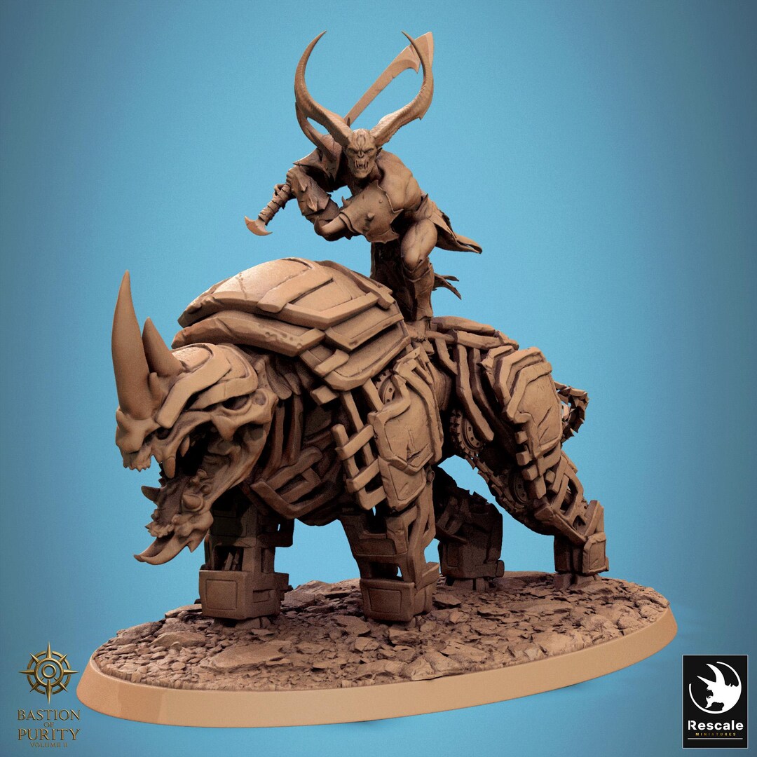 Iron Hell Rider Mounted & Wild Unleash | Rescale Miniature | Legion of ...