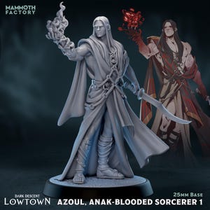 Azoul Anak Blooded Sorcerer | Mammoth Factory | Dark Descent: Lowtown Collection | Fantasy | DnD | RPG | Tabletop | Gaming | Character Model