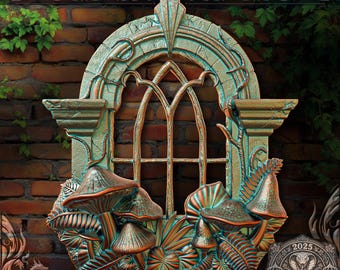 Overgrown Window Wall Mini Shelf | Fates End | Fantasy | Gamer Gift | Wall Mounted TTRPG Miniature Display