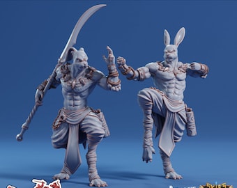 Warrel Monks | Sordane Publishing | Risky Racing | Resin | Fantasy | DnD | RPG | Tabletop | Miniature | Character Model | Warrel Fighters