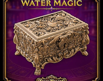 Bóveda Arcana de Magia del Agua / Fates End / Fantasía / DnD / RPG / Juegos de Mesa / Regalo para Jugadores / Soporte para Cartas/Dados