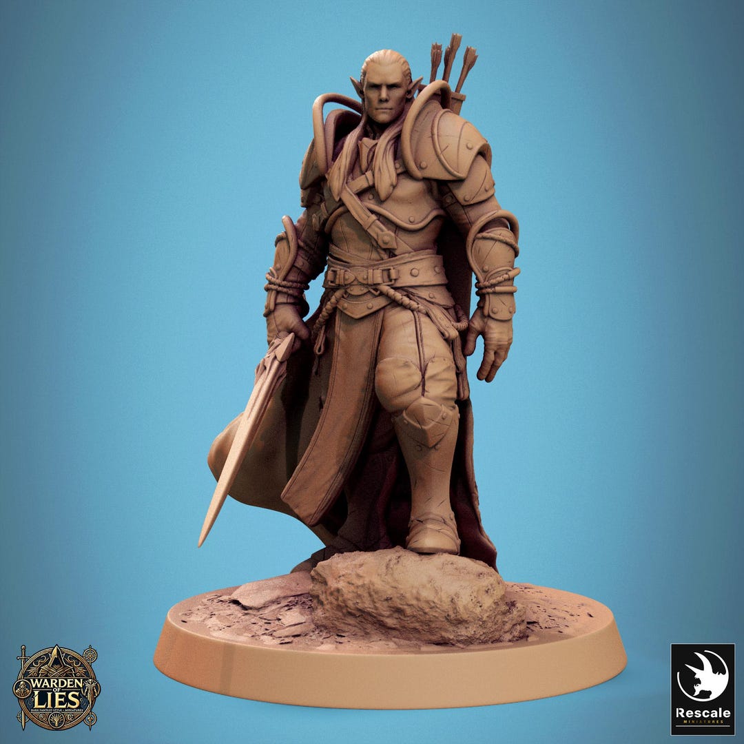 Sentinel Character Rpg Moon Elf Sentinel General | Rescale Miniature | Warden of Lies | RESIN ...