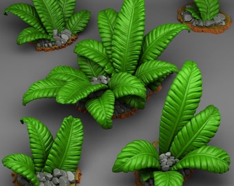 Jungle Aztec Plants Set of 5 | Print Your Monster | Fantasy | DnD | RPG | Tabletop | Terrain