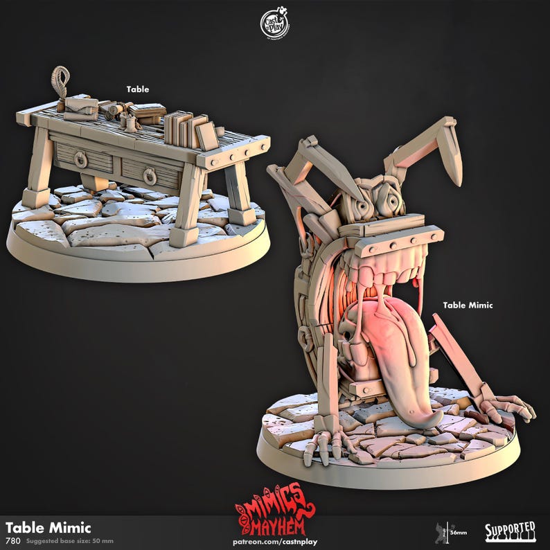 Mimic Base Table Mimic Set | Cast N Play | Mimics | Npcs | RESIN | Fantasy ...