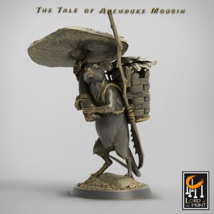 Mouse Umbrella | Rescale Miniature | Tale of Archduke Mousin | RESIN | Fantasy | DnD | RPG Tabletop | Gaming Miniatures