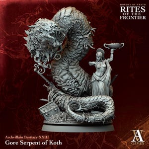 Gore Serpent of Koth | Archvillain Games | Hordes of Wrath Rites of Frontiers | RESIN | Fantasy | DnD | RPG | Tabletop | Gaming Miniature