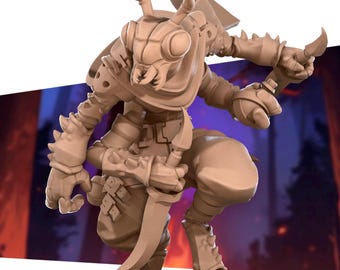 Thri-Kreen Assassin | Bite the Bullet | Heroes | RESIN | Fantasy | DnD | RPG | Tabletop | Gaming Miniatures | Character Model