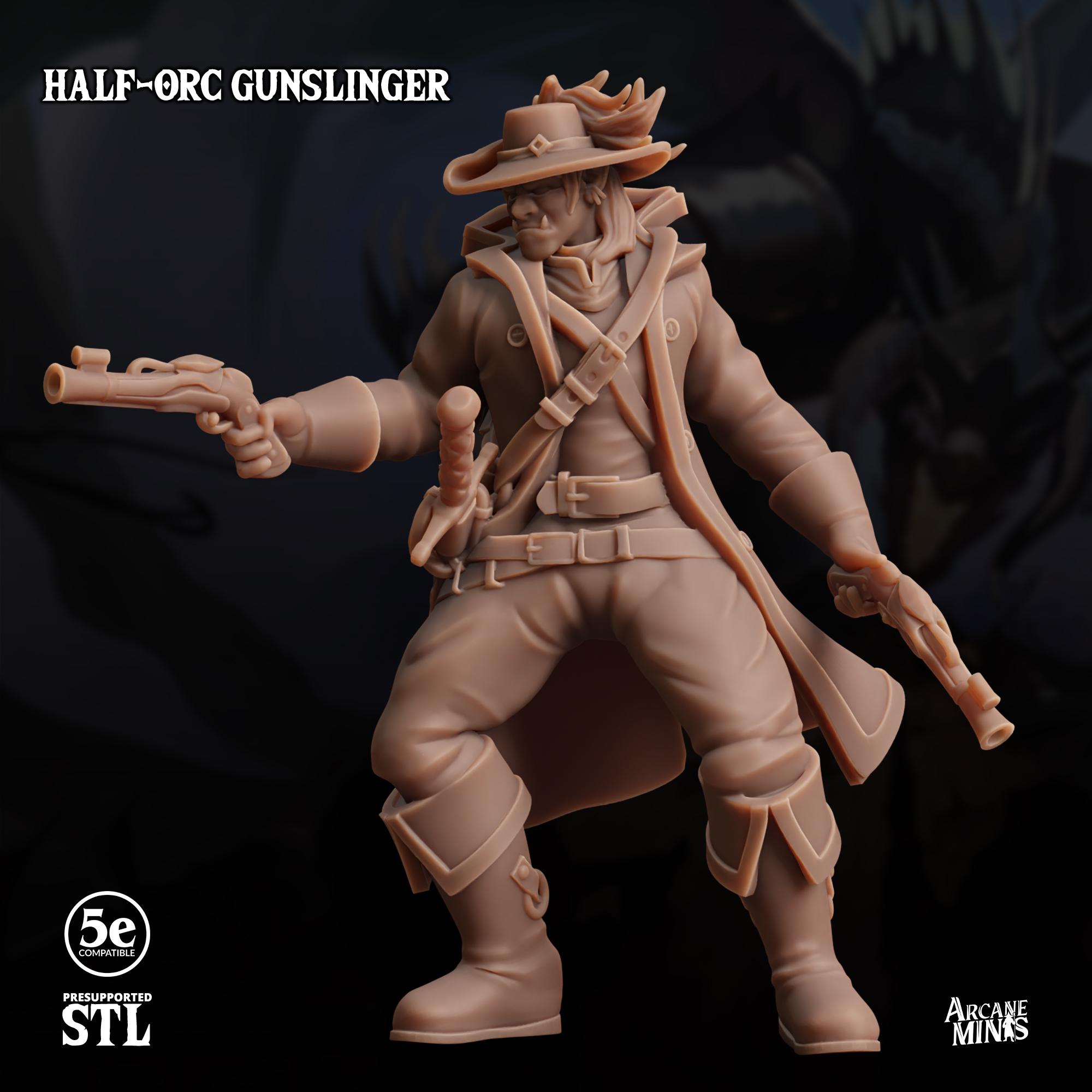 Half-orc Gunslinger - Merchant Guild | Sordane Publishing | Swindlers Luck  II | Resin | Fantasy | Dnd | Tabletop | Miniature | Character - Etsy