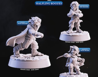 Halfling Rogues | Cast n Play | Nightdagger Rogues | NPCs | RESIN | Fantasy | Horror | RPG | Gaming Miniatures | Character Model | Rogue