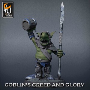 Goblin Lancer Drink | Rescale Miniature | Green Goblins Glory | Resin | Fantasy | DnD | RPG | Tabletop | Miniature | Goblin Party