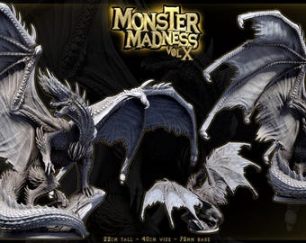 Dragón Negro Ardiente / Caos de Mini Monstruos / Locura de Monstruos / Fantasía / DnD / RPG / Juegos de Mesa / Miniaturas / Modelo de Monstruo