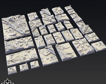 Bases cuadradas temáticas del Caos / Miniaturas de los Pecados Capitales / Fantasía / Terror / DnD / RPG / 40K / Juego de bases