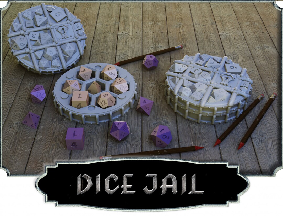 Dice Jail Dice Holder Crosslances 3D Printed Fantasy Dnd RPG Roleplay