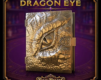 Tomo pequeño Dragon Eye / Fates End / Fantasía / DnD / RPG / Juego de mesa / Regalo para jugadores / Soporte para cartas/dados