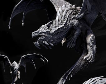 Elder White Dragon | Mini Monster Mayhem | Elder Dragons | RESIN | Fantasy | DnD | RPG | Tabletop | Gaming | Miniatures | Dragon | BBEG